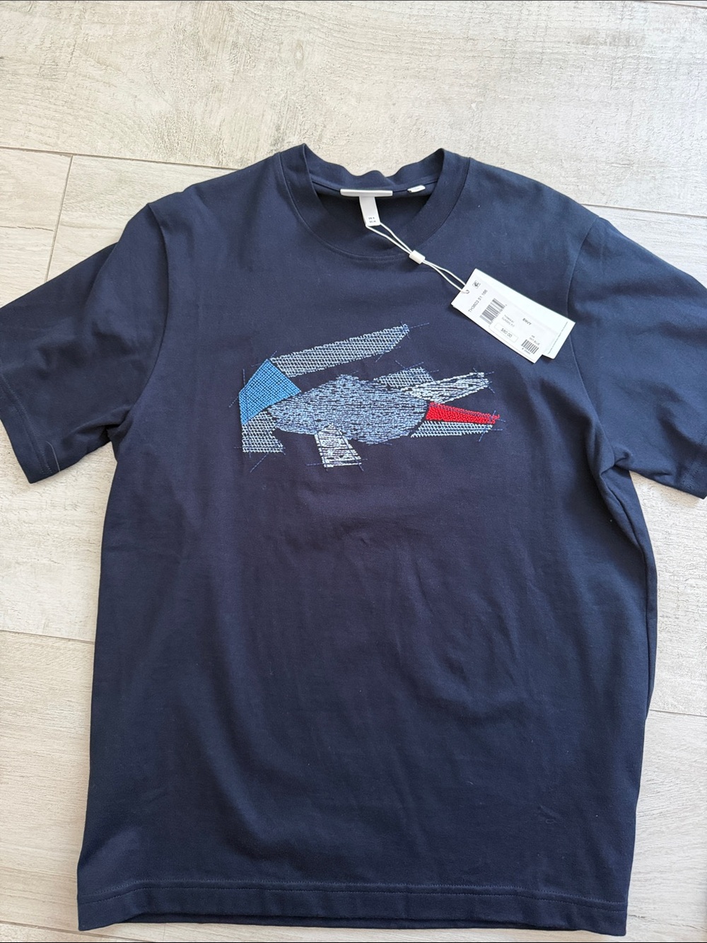 Lacoste Navy Short Sleeve Graphic Crewneck Tee